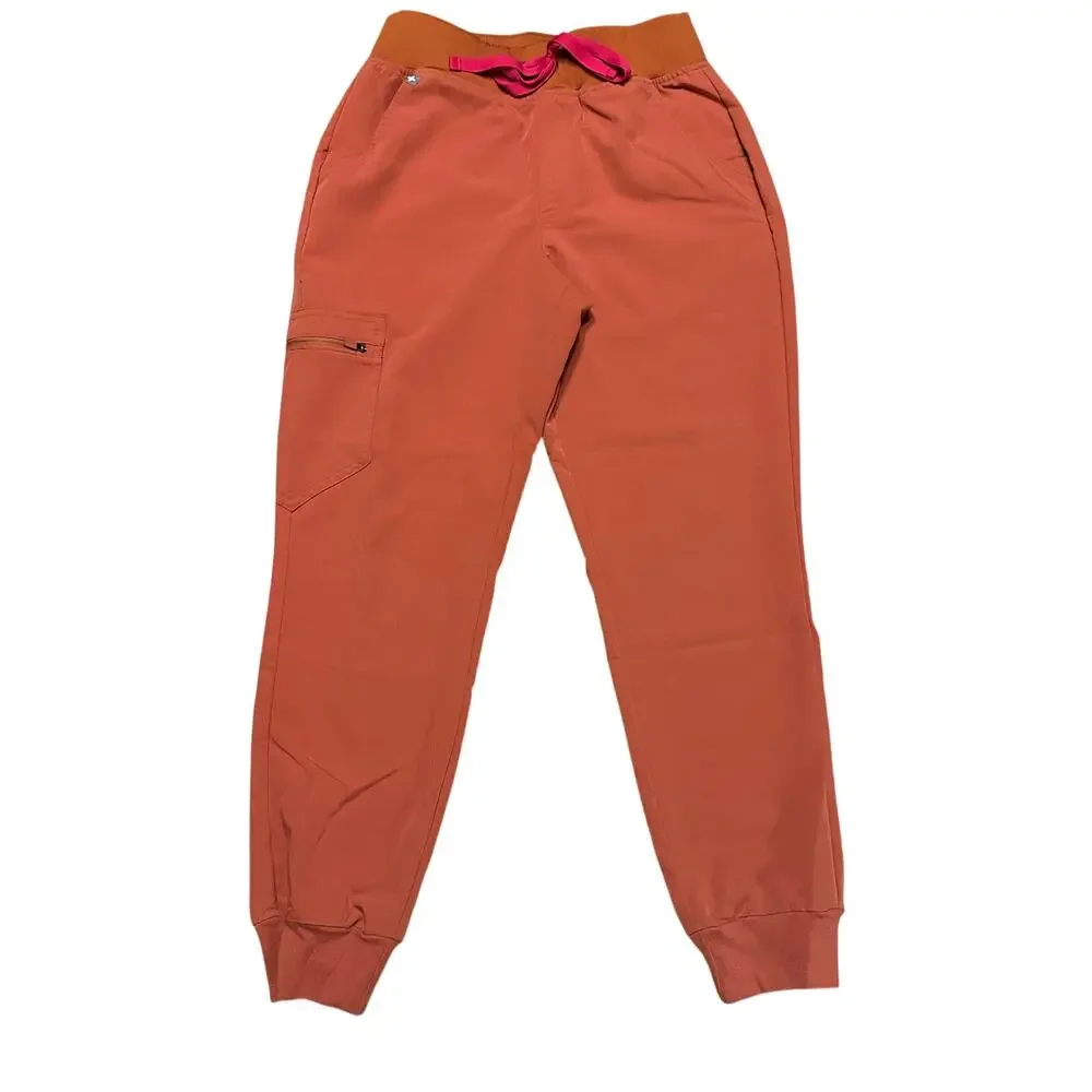 Figs‎ Zamora High-waisted Jogger Scrub Pants TERRACOTTA Small Petite